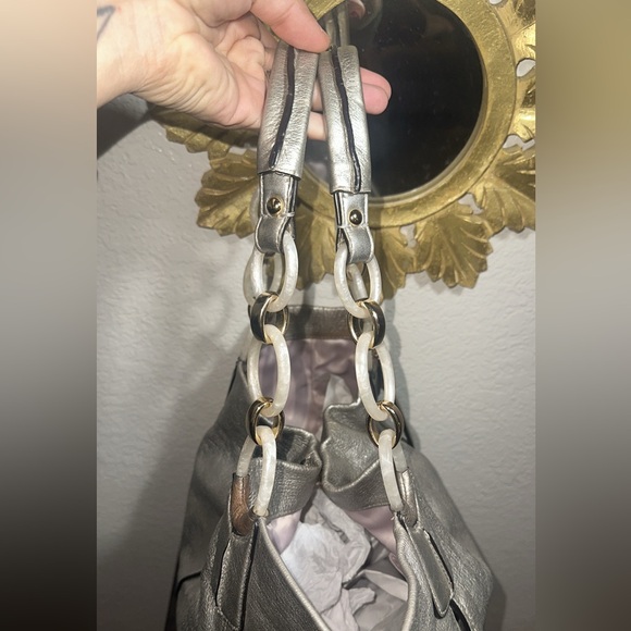 Coach Kristin Pewter 16814 Leather East West Satchel Shoulder Bag - Picture 2 of 6